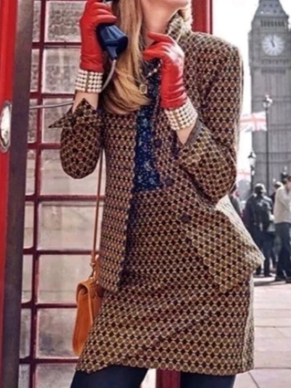 CAbi Kensington Proper 2 Piece Jacket & Skirt Geometric Print Sz Medium NWT